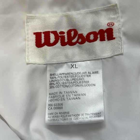 Vintage White Wilson Tracksuit Zip Up Jacket Coat Drawstring Pants - Picture 3 of 12